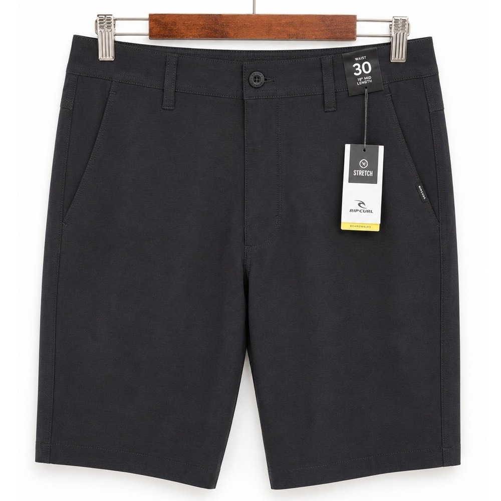 Rip Curl Boardwalk Phase Nineteen Hybrid Shorts 30 Black Stretch Quick Dry NWT